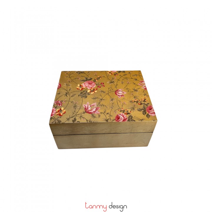 Hộp sơn mài chữ nhật vẽ hoa dây leo  18*22 cm ( các mẫu )